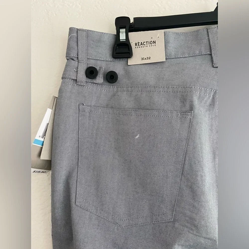 NWT Kenneth Cole Reaction grey Sz 31 straight pant 100% cotton